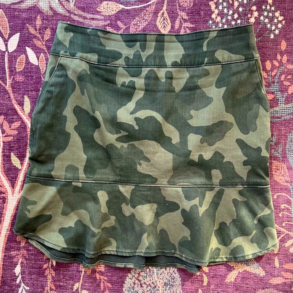White House Black Market Camouflage Mini Skirt
